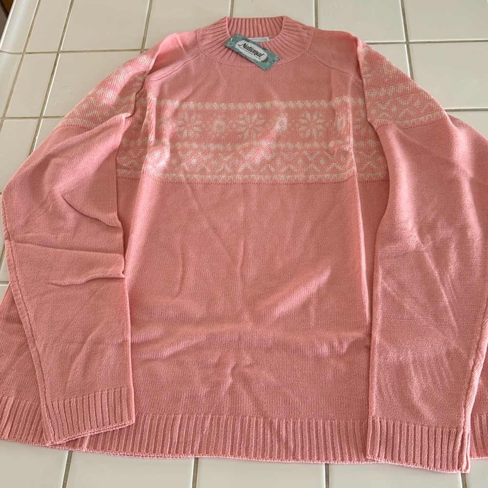 NWT National light weight sweater pink 3X